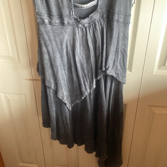 Free People Rocket Cat Boho-Grunge Black Linen/Cotton Midi Dress size large - Picture 11 of 16